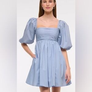 Abercrombie Emerson Light Blue Puff Sleeve Dress